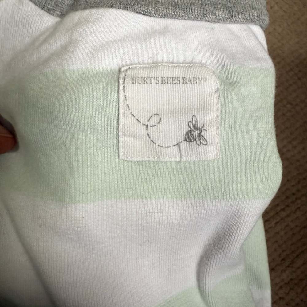 Burt's Bees Baby Mint and White long sleeve